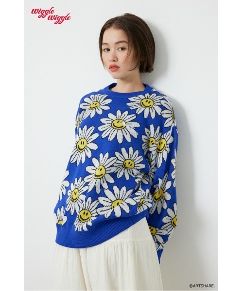 RODEO CROWNS WIDE BOWL（ロデオクラウンズワイドボウル）の「(wiggle wiggle)パターンニットトップス（ニット/セーター・レディース・グリーン系その他/ブルー系その他/ホワイト系その他/ブラウン系その他・FREE）」の4枚目の写真