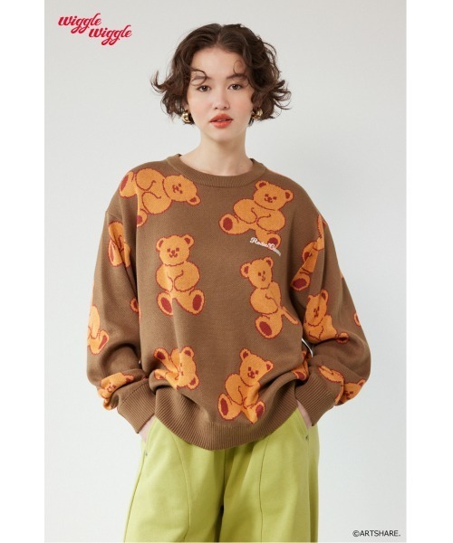 RODEO CROWNS WIDE BOWL（ロデオクラウンズワイドボウル）の「(wiggle wiggle)パターンニットトップス（ニット/セーター・レディース・グリーン系その他/ブルー系その他/ホワイト系その他/ブラウン系その他・FREE）」の5枚目の写真