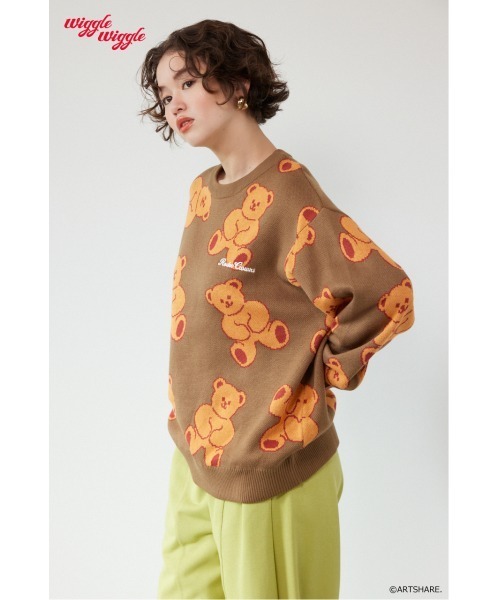 RODEO CROWNS WIDE BOWL（ロデオクラウンズワイドボウル）の「(wiggle wiggle)パターンニットトップス（ニット/セーター・レディース・グリーン系その他/ブルー系その他/ホワイト系その他/ブラウン系その他・FREE）」の6枚目の写真