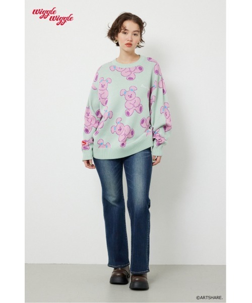 RODEO CROWNS WIDE BOWL（ロデオクラウンズワイドボウル）の「(wiggle wiggle)パターンニットトップス（ニット/セーター・レディース・グリーン系その他/ブルー系その他/ホワイト系その他/ブラウン系その他・FREE）」の18枚目の写真