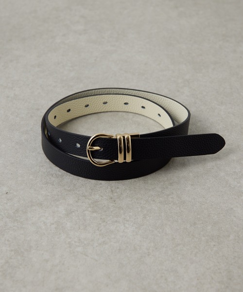 COLLAGE GALLARDAGALANTE（コラージュガリャルダガランテ）の「PAPILLONNER/リバーシブルレザーベルト（ベルト・レディース・アイボリー/シルバー・FREE）」の3枚目の写真