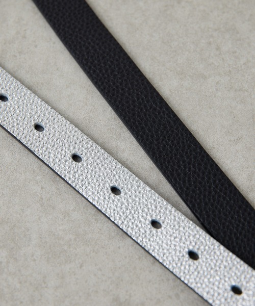 COLLAGE GALLARDAGALANTE（コラージュガリャルダガランテ）の「PAPILLONNER/リバーシブルレザーベルト（ベルト・レディース・アイボリー/シルバー・FREE）」の8枚目の写真
