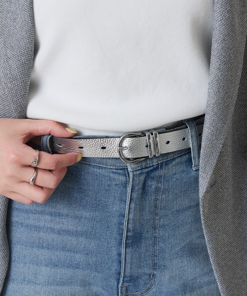 COLLAGE GALLARDAGALANTE（コラージュガリャルダガランテ）の「PAPILLONNER/リバーシブルレザーベルト（ベルト・レディース・アイボリー/シルバー・FREE）」の13枚目の写真