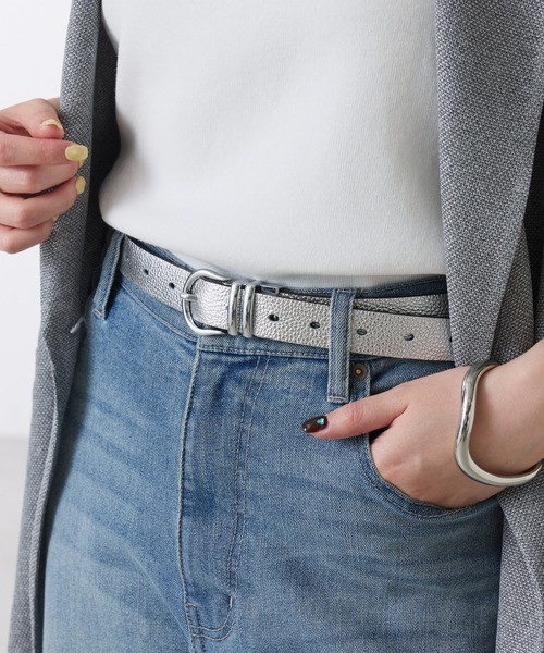 COLLAGE GALLARDAGALANTE（コラージュガリャルダガランテ）の「PAPILLONNER/リバーシブルレザーベルト（ベルト・レディース・アイボリー/シルバー・FREE）」の14枚目の写真