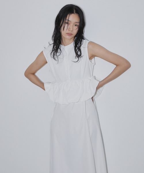 DRWCYS（ドロシーズ）の「バルーンペプラムシャツOP（ワンピース・レディース・ホワイト・FREE）」の10枚目の写真