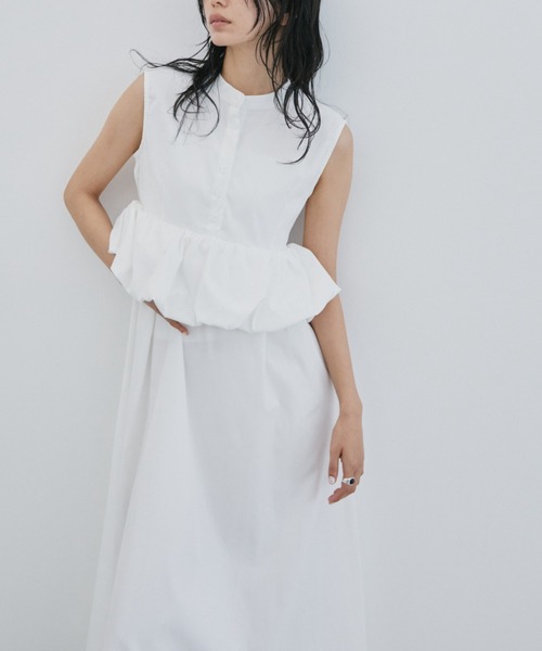 DRWCYS（ドロシーズ）の「バルーンペプラムシャツOP（ワンピース・レディース・ホワイト・FREE）」の3枚目の写真
