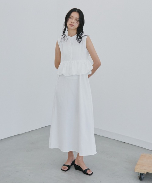 DRWCYS（ドロシーズ）の「バルーンペプラムシャツOP（ワンピース・レディース・ホワイト・FREE）」の4枚目の写真