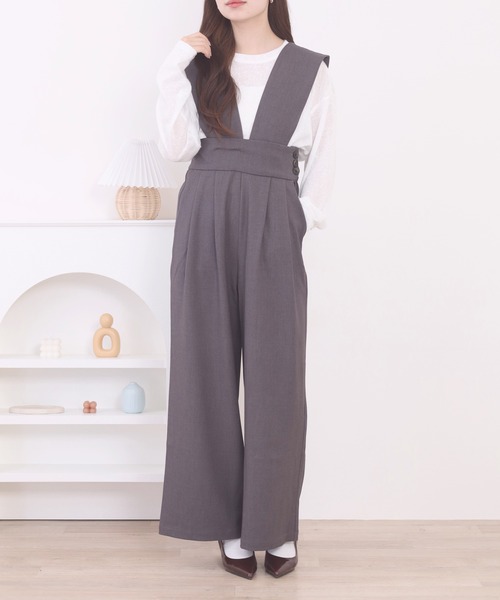BONLEA　ハイウエストサロペットパンツ