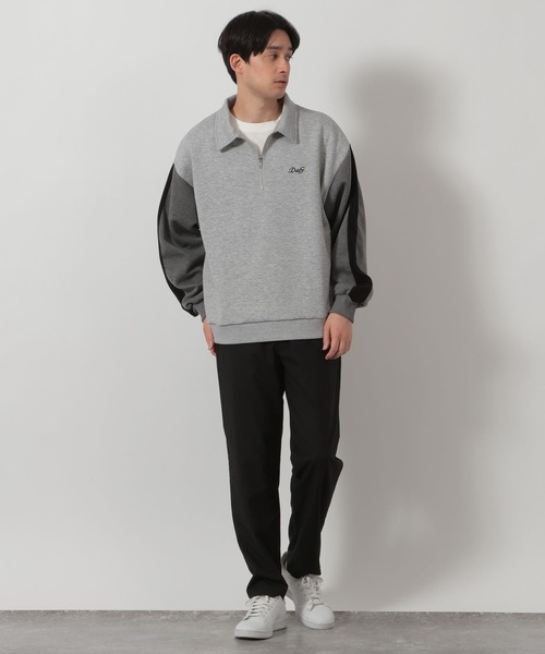 LAKOLE(ラコレ)の「異素材ポロハーフZIP / 647900(ポロシャツ・メンズ・グレー/ブラック・LARGE/MEDIUM)」の3枚目の写真