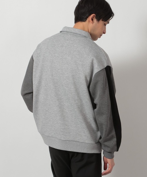 LAKOLE(ラコレ)の「異素材ポロハーフZIP / 647900(ポロシャツ・メンズ・グレー/ブラック・LARGE/MEDIUM)」の4枚目の写真