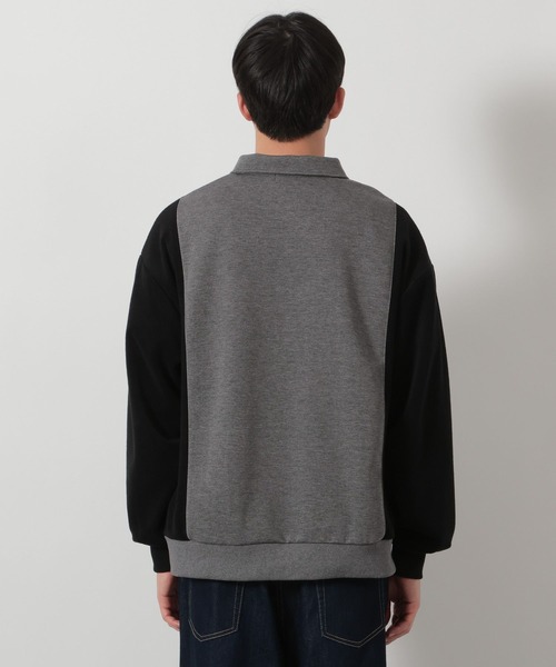 LAKOLE(ラコレ)の「異素材ポロハーフZIP / 647900(ポロシャツ・メンズ・グレー/ブラック・LARGE/MEDIUM)」の8枚目の写真