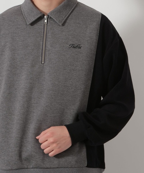 LAKOLE(ラコレ)の「異素材ポロハーフZIP / 647900(ポロシャツ・メンズ・グレー/ブラック・LARGE/MEDIUM)」の10枚目の写真