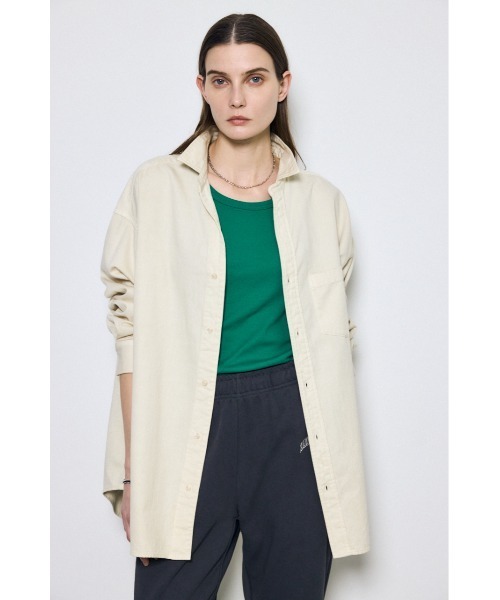 AZUL by moussy（アズールバイマウジー）の「アーバンリラックスコットンシャツ（シャツ/ブラウス・レディース・アイボリー/ライトブルー/カーキ/ベージュ/ライトブラック・SMALL/MEDIUM）」の7枚目の写真