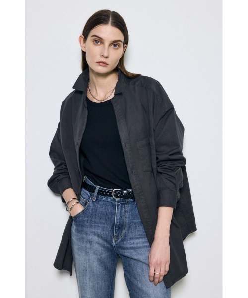 AZUL by moussy（アズールバイマウジー）の「アーバンリラックスコットンシャツ（シャツ/ブラウス・レディース・アイボリー/ライトブルー/カーキ/ベージュ/ライトブラック・SMALL/MEDIUM）」の18枚目の写真