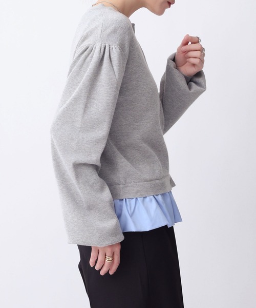 NOAHL(ノアル)の「【NOAHL】裾バルーンドッキングカーディガン(カーディガン/ボレロ・レディース・ピンク系/ベージュ系/グレー系・FREE)」の3枚目の写真
