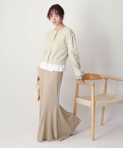 NOAHL(ノアル)の「【NOAHL】裾バルーンドッキングカーディガン(カーディガン/ボレロ・レディース・ピンク系/ベージュ系/グレー系・FREE)」の14枚目の写真