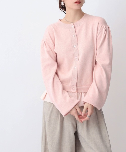 NOAHL(ノアル)の「【NOAHL】裾バルーンドッキングカーディガン(カーディガン/ボレロ・レディース・ピンク系/ベージュ系/グレー系・FREE)」の5枚目の写真