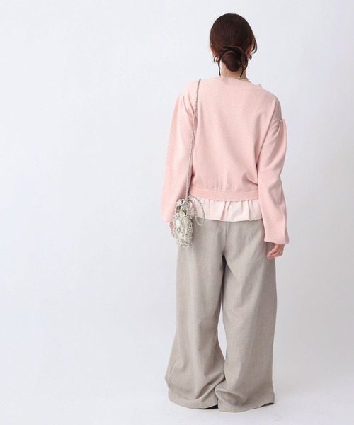 NOAHL(ノアル)の「【NOAHL】裾バルーンドッキングカーディガン(カーディガン/ボレロ・レディース・ピンク系/ベージュ系/グレー系・FREE)」の7枚目の写真