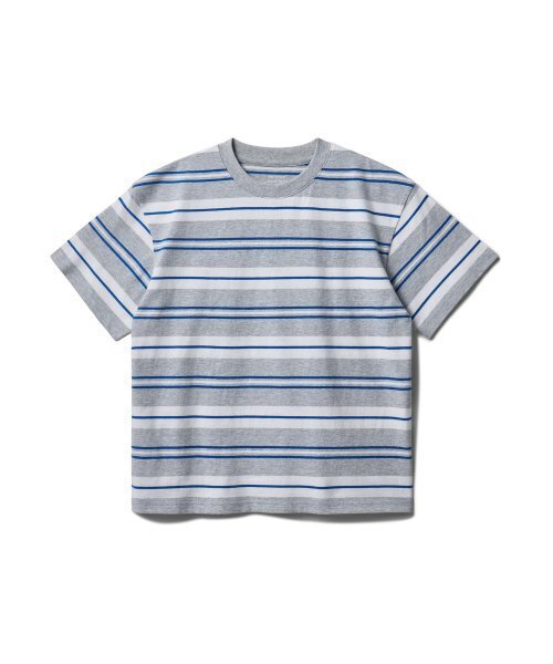 MUSINSA STANDARD KIDS（ムシンサスタンダードキッズ）の「マルチストライプクルーネックTシャツ1 [グレー]（Tシャツ/カットソー・レディース・その他・100/110/120/130/140/150/160）」の2枚目の写真