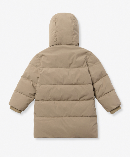 MUSINSA STANDARD KIDS（ムシンサスタンダードキッズ）の「フードパーカー ダッフルダウンジャケット [サンドベージュ]（ブルゾン・レディース・その他・150/100/110/130/140/120/160）」の4枚目の写真