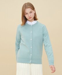 LOUIE BASIC ROUND NECK CARDIGAN_MINT
