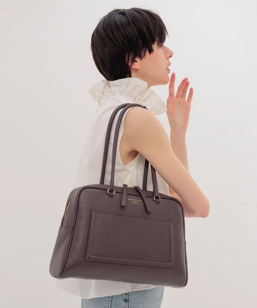 CHRISTIAN VILLA（クリスチャンヴィラ）の「CHRISTIAN VILLA / boston leather bag(ボストンレザーバッグ)（ショルダーバッグ・レディース・アイボリー/ブラウン・FREE）」の4枚目の写真