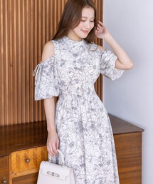 CLEAR BASIC | 2way花柄オープンショルダーフレアワンピース[大人 フェミニン 上品 オケージョン]≪新作≫(ワンピース)