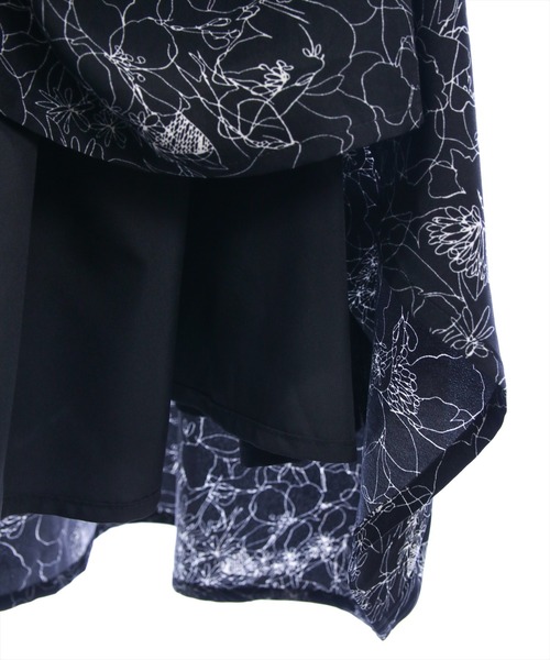 CLEAR BASIC（クリアベーシック）の「【低身長対応／サイズ展開あり】花柄オープンショルダーフレアワンピース[大人 フェミニン 上品 オケージョン]≪新作≫（ワンピース・レディース・ブラック/アイボリー・F/PF）」の8枚目の写真