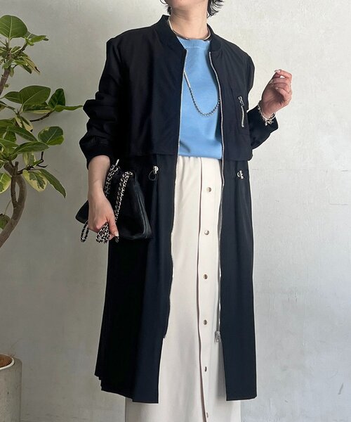 un dix cors（アンディコール）の「ウエストドロストコート（その他アウター・レディース・ベージュ/ミント/ブラック・FREE）」の4枚目の写真