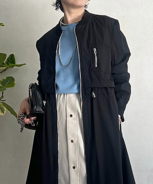 un dix cors（アンディコール）の「ウエストドロストコート（その他アウター・レディース・ベージュ/ミント/ブラック・FREE）」の7枚目の写真