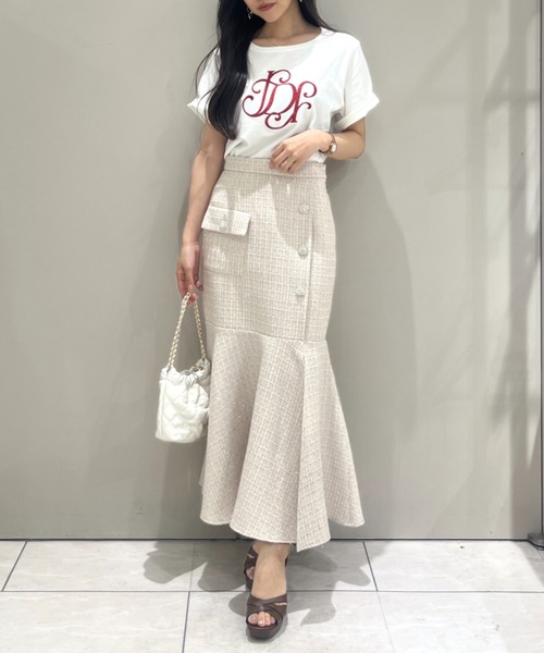 rienda（リエンダ）の「【森香澄さん着用】RDロゴTシャツ　春服　夏服（Tシャツ/カットソー・レディース・ライトピンク/ライトブルー/ブラック/レッド系その他/ホワイト/その他2/ゴールド系その他/ベージュ・FREE）」の22枚目の写真