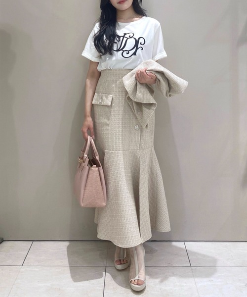 rienda（リエンダ）の「【森香澄さん着用】RDロゴTシャツ　春服　夏服（Tシャツ/カットソー・レディース・ライトピンク/ライトブルー/ブラック/レッド系その他/ホワイト/その他2/ゴールド系その他/ベージュ・FREE）」の19枚目の写真