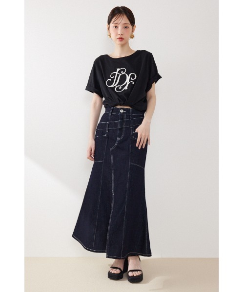 rienda(リエンダ)の「【森香澄さん着用】RDロゴTシャツ 春服 夏服(Tシャツ/カットソー・レディース・ライトピンク/ライトブルー/ブラック/レッド系その他/ホワイト/その他2/ゴールド系その他/ベージュ・FREE)」の10枚目の写真