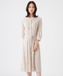 【ウォッシャブル】強撚スムースプリントワンピース