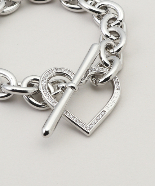 BASICKS（ベイシックス）の「BASICKS / ベイシックス Heart Link Flow Bracelet（ブレスレット・レディース・シルバー・FREE）」の4枚目の写真