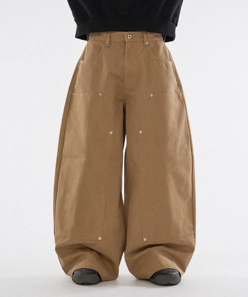 WISH FOR EVER（ウィッシュフォーエバー）の「【 4color / 3size 】ASSORT WIDE CURVE DOUBLE KNEE DENIM（その他パンツ・メンズ・ライトブルー/インディゴブルー/ブラック/ベージュ・SMALL/LARGE/MEDIUM）」の3枚目の写真