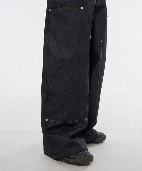 WISH FOR EVER（ウィッシュフォーエバー）の「【 4color / 3size 】ASSORT WIDE CURVE DOUBLE KNEE DENIM（その他パンツ・メンズ・ライトブルー/インディゴブルー/ブラック/ベージュ・SMALL/LARGE/MEDIUM）」の8枚目の写真