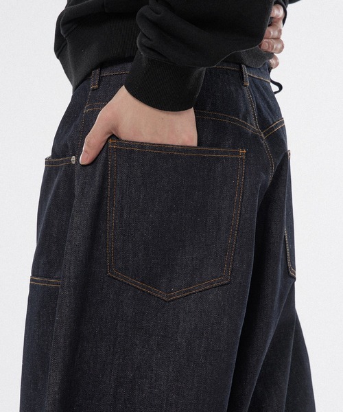 WISH FOR EVER（ウィッシュフォーエバー）の「【 4color / 3size 】ASSORT WIDE CURVE DOUBLE KNEE DENIM（その他パンツ・メンズ・ライトブルー/インディゴブルー/ブラック/ベージュ・SMALL/LARGE/MEDIUM）」の9枚目の写真