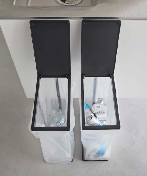 LBC（エルビーシー）の「【WEB限定】スリム蓋付き分別ゴミ袋ホルダー タワー 45L 2個組 （tower）6184, 6185（ダストボックス・レディース・ホワイト/ブラック・FREE）」の6枚目の写真