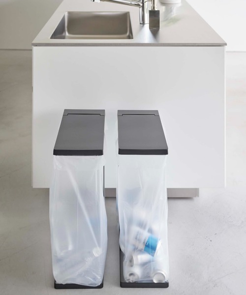 LBC（エルビーシー）の「【WEB限定】スリム蓋付き分別ゴミ袋ホルダー タワー 45L 2個組 （tower）6184, 6185（ダストボックス・レディース・ホワイト/ブラック・FREE）」の10枚目の写真