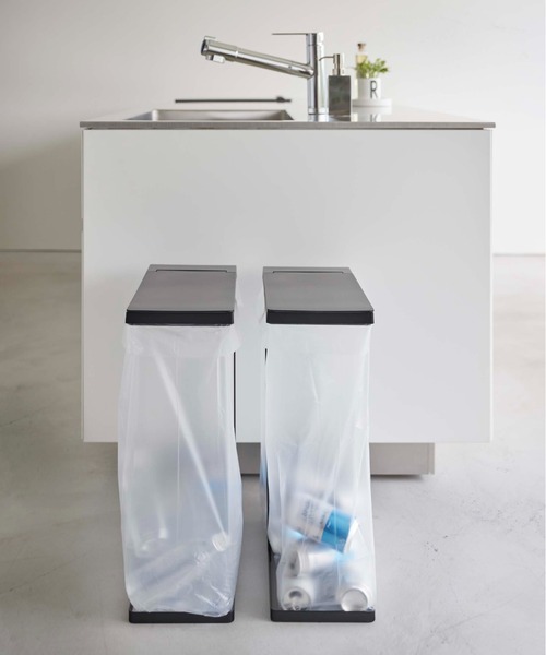 LBC（エルビーシー）の「【WEB限定】スリム蓋付き分別ゴミ袋ホルダー タワー 45L 2個組 （tower）6184, 6185（ダストボックス・レディース・ホワイト/ブラック・FREE）」の11枚目の写真