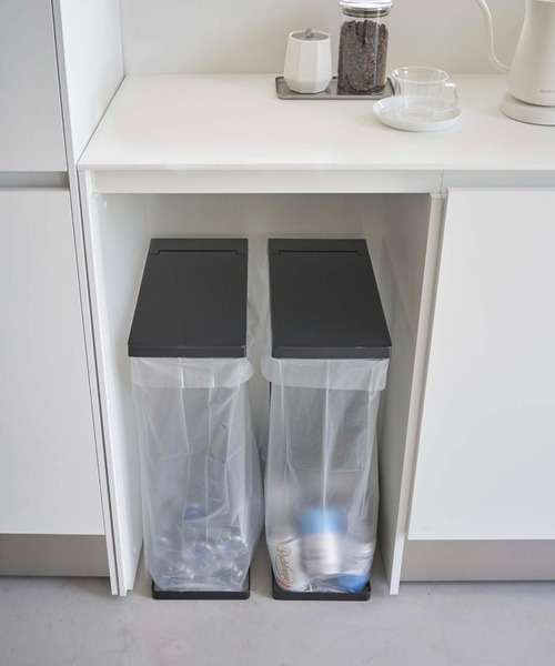 LBC（エルビーシー）の「【WEB限定】スリム蓋付き分別ゴミ袋ホルダー タワー 45L 2個組 （tower）6184, 6185（ダストボックス・レディース・ホワイト/ブラック・FREE）」の16枚目の写真