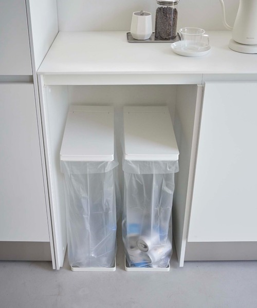 LBC（エルビーシー）の「【WEB限定】スリム蓋付き分別ゴミ袋ホルダー タワー 45L 2個組 （tower）6184, 6185（ダストボックス・レディース・ホワイト/ブラック・FREE）」の15枚目の写真