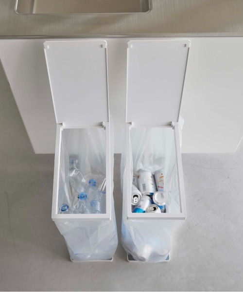 LBC（エルビーシー）の「【WEB限定】スリム蓋付き分別ゴミ袋ホルダー タワー 45L 2個組 （tower）6184, 6185（ダストボックス・レディース・ホワイト/ブラック・FREE）」の8枚目の写真