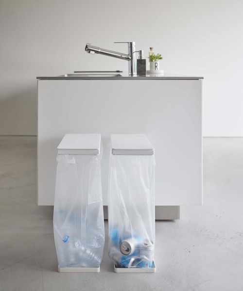 LBC（エルビーシー）の「【WEB限定】スリム蓋付き分別ゴミ袋ホルダー タワー 45L 2個組 （tower）6184, 6185（ダストボックス・レディース・ホワイト/ブラック・FREE）」の7枚目の写真