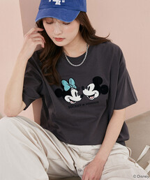 PUBLUX/パブリュクス Mickey Mouse & Minnie Mouse/ミッキーマウス & ミニーマウス/ 相良刺繍 Tシャツ 限定展開