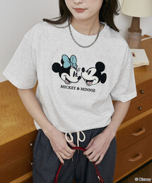 PUBLUX/パブリュクス Mickey Mouse & Minnie Mouse/ミッキーマウス & ミニーマウス/ 相良刺繍 Tシャツ 限定展開