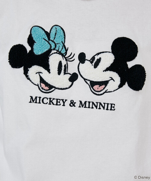 PUBLUX（パブリュクス）の「PUBLUX/パブリュクス Mickey Mouse & Minnie Mouse/ミッキーマウス & ミニーマウス/ 相良刺繍 Tシャツ　限定展開（Tシャツ/カットソー・レディース・オフホワイト/チャコールグレー/ライトグレー・ﾌﾘ-）」の10枚目の写真
