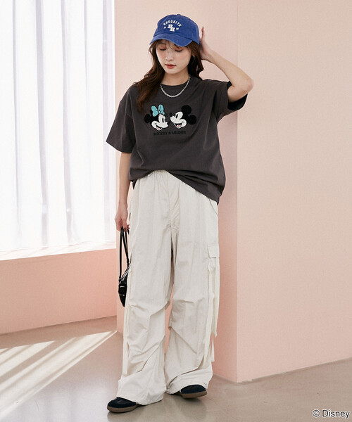PUBLUX（パブリュクス）の「PUBLUX/パブリュクス Mickey Mouse & Minnie Mouse/ミッキーマウス & ミニーマウス/ 相良刺繍 Tシャツ　限定展開（Tシャツ/カットソー・レディース・オフホワイト/チャコールグレー/ライトグレー・ﾌﾘ-）」の14枚目の写真