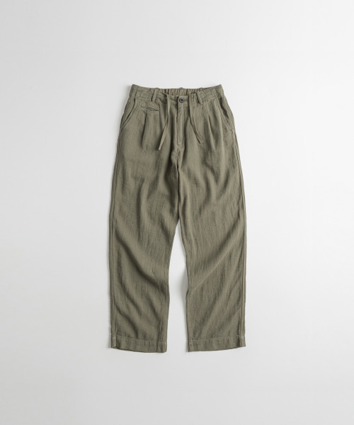 BEHEAVYER（ビヘイビアー）の「DYED SLUB R/C EASY TROUSERS khaki（その他パンツ・メンズ・その他・2/3/4）」の2枚目の写真